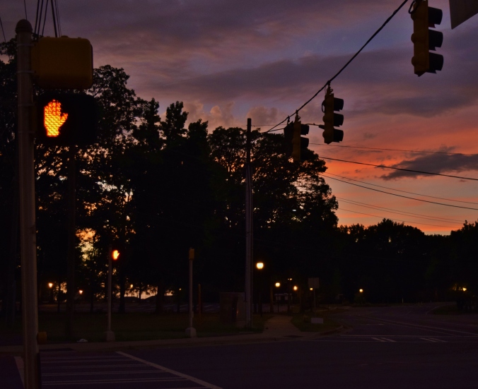 stop sign sunset